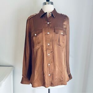 Banana Republic Heritage Collection Pocket Front 100% Silk Button Down, Medium